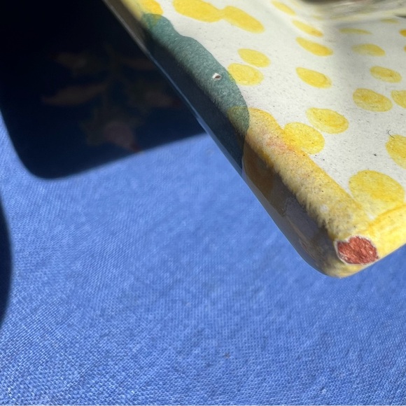 Mackenzie Childs Torquay Frank & Mustard Roses Square Platter - Picture 8 of 13